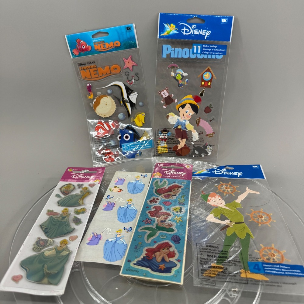 Disney Sandylion EK Success Sticker Lot Nemo Pinocchio Cinderella Peter Pan